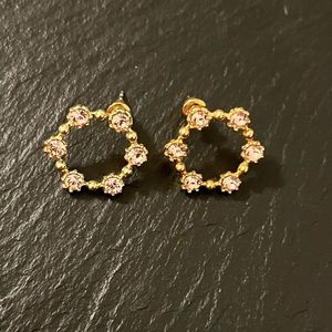 3/$20 Pink Rhinestone Post Earrings with Gold Tone